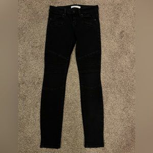 Eunina -“Harley” low rise skinny moto-style black jeans
